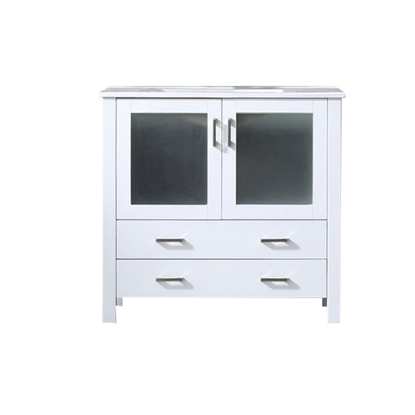 English Elm White Bath Vanity 36" W X 18.25" D With Durable Ceramic Top, Soft-Close Drawers & Elegant Storage Solutions B2731P260431-GIGA