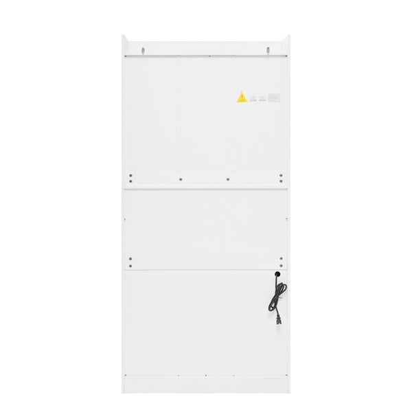 English Elm Topmax Shaker Pantry Cabinet with Drawers Power Outlet and Glass Doors SP000094AAK