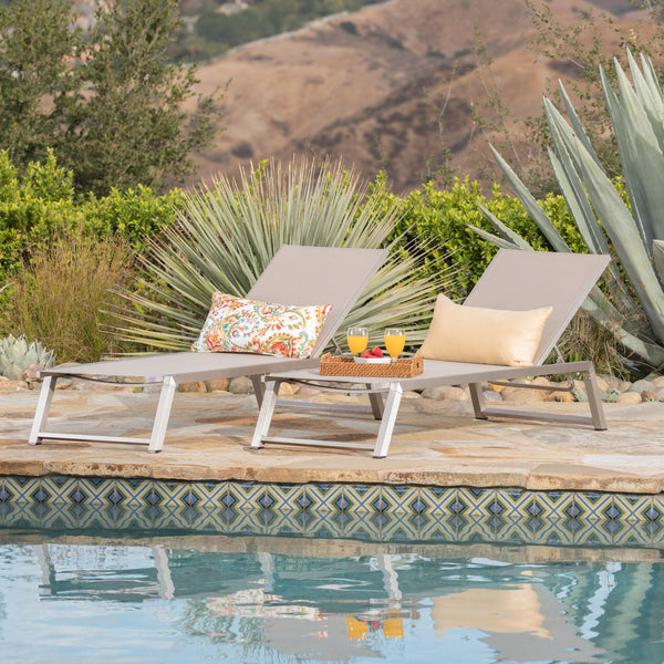 English Elm Christopher Knight Home® - Myers Chaise Lounges Set - Stylish Outdoor Seating With Adjustable Backrests & Durable Mesh Design 61407.00ECRMP2