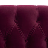 English Elm La Rosa Victorian Chesterfield Tufted Sofa, Burgundy Velvet