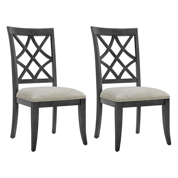 English Elm Wooden Frame Upholstered Dining Chairs Set Of 2 - Retro Mid-Century Style For Kitchen & Living Room W2582P205386-GIGA