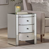 Christopher Knight Home® - Noble House - Roxie Mirrored Three-Drawer Side Table