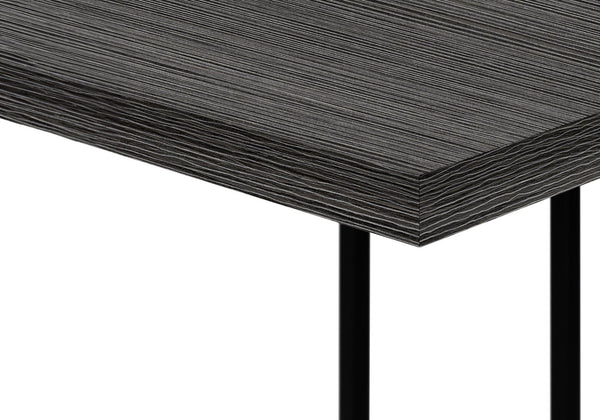 English Elm Accent Table - Sleek C-Shaped Design, Portable Grey Laminate Top With Black Metal Base For Modern Living B2710P219373