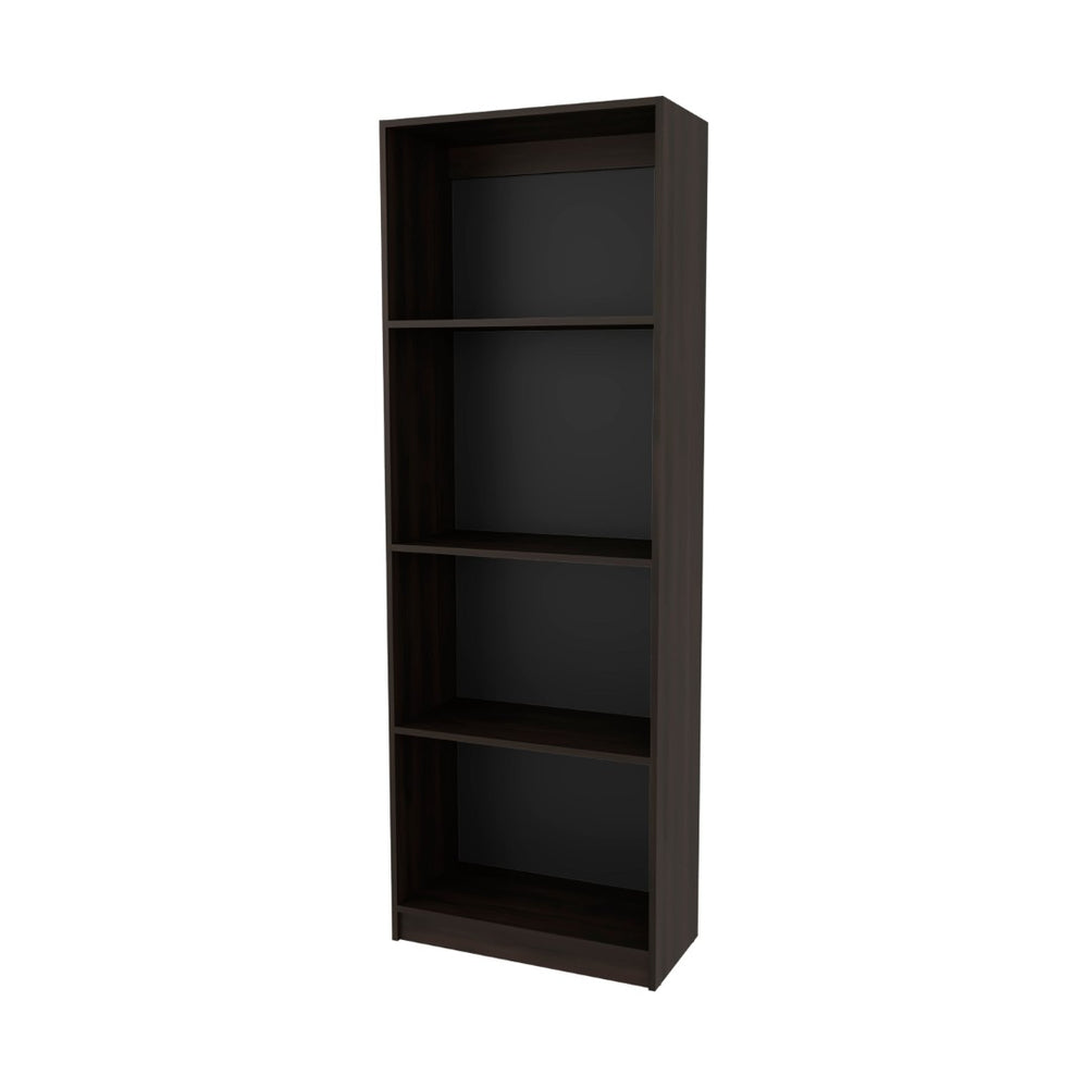 English Elm Stained Walnut Bookcase With 4 Open Shelves - Stylish Storage For Modern & Traditional Spaces B062P323166-GIGA
