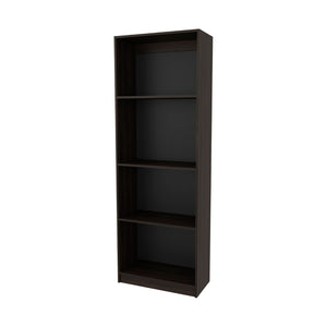 English Elm Stained Walnut Bookcase With 4 Open Shelves - Stylish Storage For Modern & Traditional Spaces B062P323166-GIGA