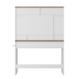 English Elm Farmhouse Vanity with Lighted Mirror Drawers and Styling Tool Storage for Bedroom W1321P423039
