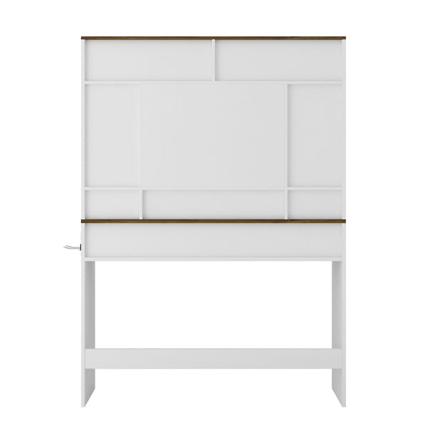 English Elm Farmhouse Vanity with Lighted Mirror Drawers and Styling Tool Storage for Bedroom W1321P423039