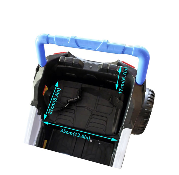 English Elm Ride on 12v Electric Kids Car with Remote Control Swing Function and Bluetooth Music Blue W1760P358711