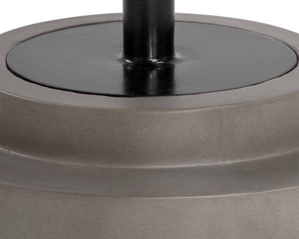 Sunpan Marlowe 27.5" Round Bistro Table with Concrete Top and Stylish Steel Frame for Indoor & Outdoor Use Black / Grey