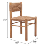 Iska Dining Chair - Set of 2 Natural 704050 Zuo Modern