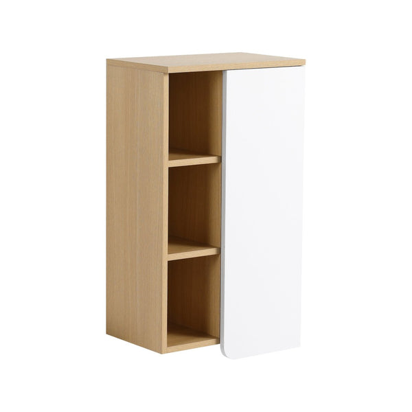 English Elm 16" Slim Wall Mounted Bathroom Cabinet Plywood Open Shelves Scandinavian Storage W3450P440614