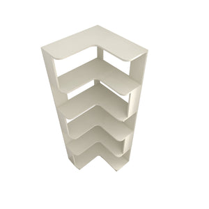 English Elm 6 Tier Freestanding L-Shaped Corner Bookshelf with Anti-Tip, Rounded Corners, 3D Wood Grain Finish White Oak W2899P372515