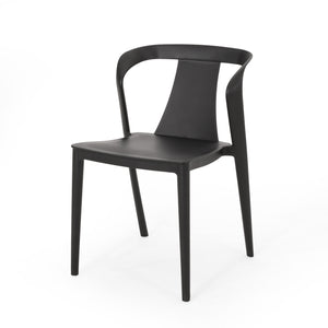 English Elm Christopher Knight Home® - ORCHID Weather-Resistant Outdoor Chair with Curved Backrest, Durable Polypropylene Blend for Patio Comfort Black 32.5 L x 24 W x 20.5 H 68373.00BLK