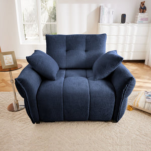 English Elm 47" Ergonomic Single Seater Sofa with Chenille Upholstery, High-Resilience Cushions & Modern Flair Blue W714S01143