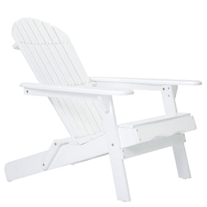 English Elm Christopher Knight Home® - Folding Adirondack Chair Acacia Wood Outdoor Lounge Seat with Slatted Back, Wide Arms, Durable Comfort White N770P358873K