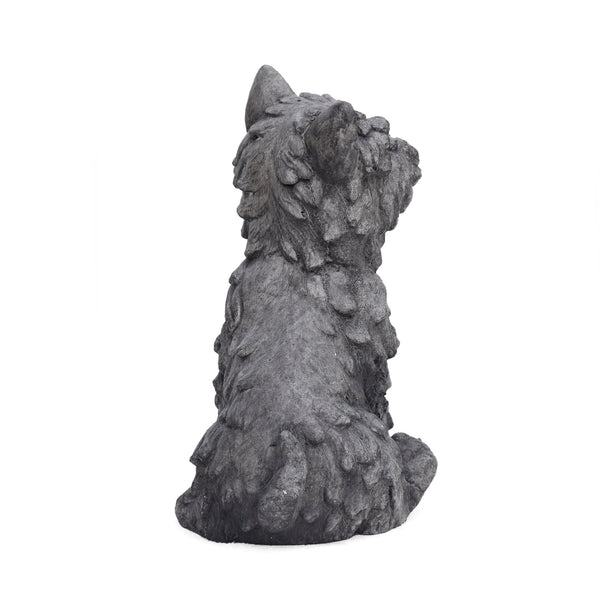 English Elm Christopher Knight Home® - CRICKET Terrier Cast Stone Garden Statue in Antique Gray Finish — Durable Outdoor Accent, 15"H 65285.00GRY