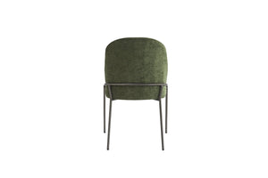 English Elm Modern Curved High Back Dining Chairs with Bronze Iron Frame Linen Upholstery Set of 2 N762P288935F