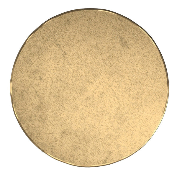 English Elm Dominique Hand-Finished Cast Aluminum Side Table in Antique Brass Finish, 22" Round, Versatile Accent Piece B136P239035