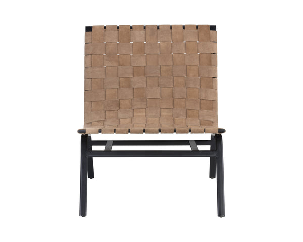 Sunpan Omari Lounge Chair - Handcrafted Light Tan Suede & Black Iron Frame for Unique Style & Comfort