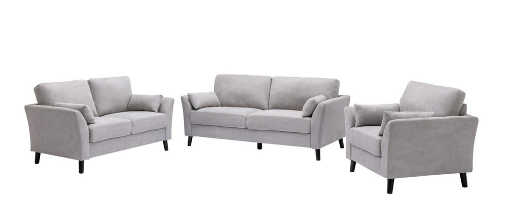 English Elm Damiano Three Piece Woven Fabric Living Room Set with Sofa Loveseat and Accent Chair B2749S00148