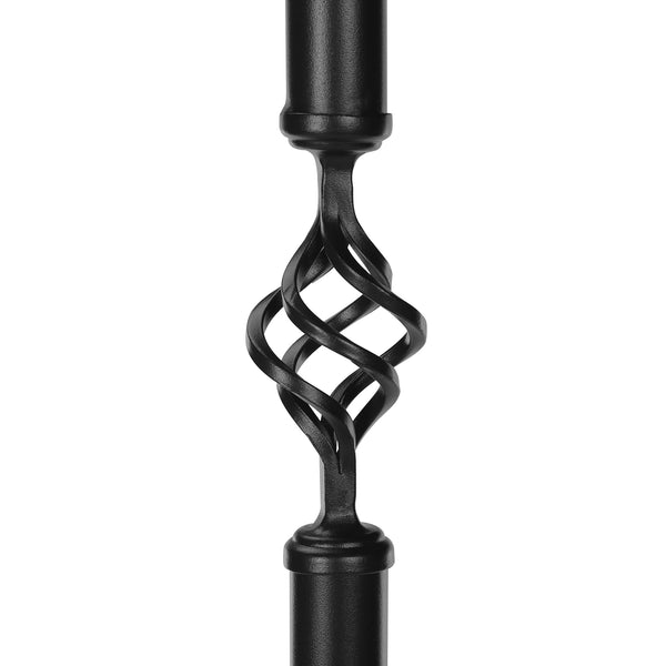 English Elm Coat Hall tree with 8 hooks and umbrella stand, elegant scroll base, sturdy metal entryway organizer Black 33 L x 10 W x 4 H B2710P218929