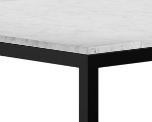 Sunpan Abel Counter Table - Contemporary Design with Stunning White Marble Top for Modern Interiors Black