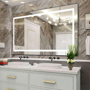 English Elm 60" LED Bathroom Mirror 60" x 32" Frameless Lighted Wall Mirror with Anti-Fog Touch Sensor, Dimmable Color Temps and Shatterproof Glass W2312P368817