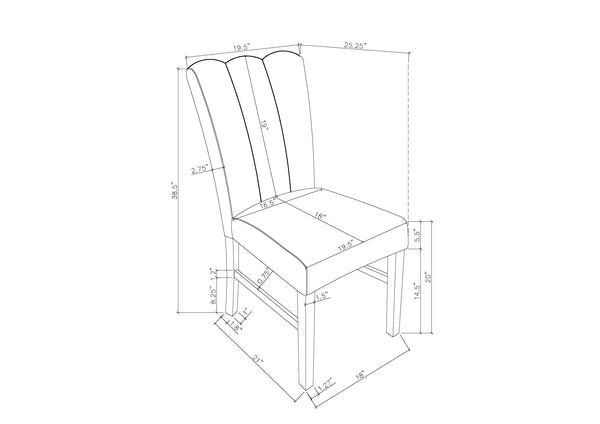 English Elm 5pc Counter Height Dining Set with Round Weathered Table and Plush High-Back Upholstered Chairs for Stylish Comfort and Everyday Entertaining Black,Brown,Cream,Mocha 43.5 L x 76.5 W x 5 H B011S01937