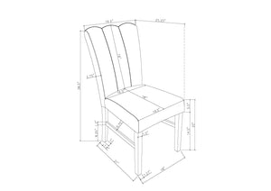 English Elm 7pc Faux Marble Dining Set with Black Pedestal Table & Plush Brown Upholstered Chairs, Modern Elegance B011S01938