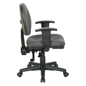 OSP Home Furnishings Sculptured Ergonomic Office Chair with Lumbar Support and Adjustable Arms for Long Days Grey 8180-226