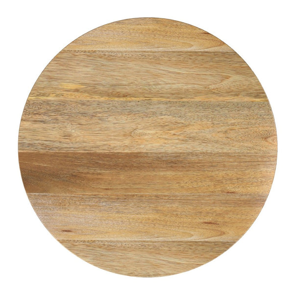 English Elm Elmbrook Solid Mango Wood Drum Side Table with Sculptural Grain for Living Room Natural B136P420279