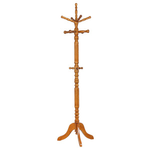 English Elm Cosman Elegant Golden Brown 11-Hook Freestanding Coat Rack with Hanger — Timeless Asian Hardwood Storage B062P328612