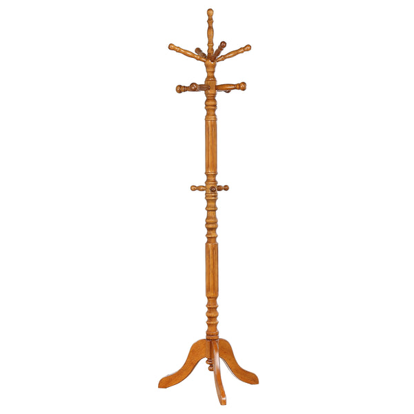 English Elm Cosman Elegant Golden Brown 11-Hook Freestanding Coat Rack with Hanger — Timeless Asian Hardwood Storage B062P328612