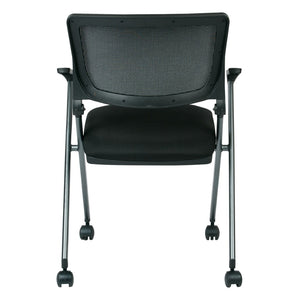 OSP Home Furnishings Folding Chair with Mesh Back Foam Seat and Titanium Frame for Office or Event Use FC8487-231