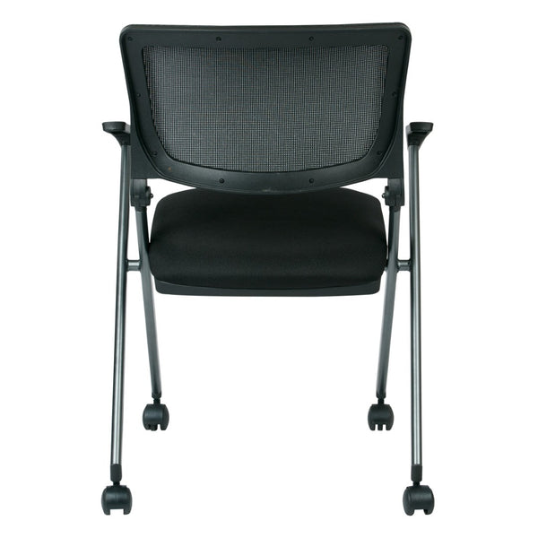 OSP Home Furnishings Folding Chair with Mesh Back Foam Seat and Titanium Frame for Office or Event Use FC8487-231