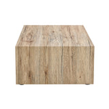 English Elm Light Wood Texture Mdf Coffee Table - Simple Modern Style.Modern Mdf Coffee Table With Wood Texture Pattern -39.3X23.6X11.8 Inches - Stylish and Durable Design.