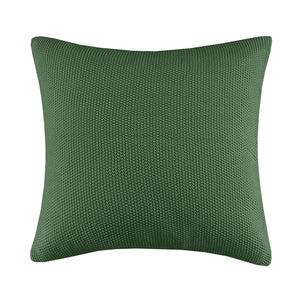 JLA Home INK+IVY - Euro Plush Knit Pillow Cover — Ultra-Soft Acrylic Euro Size with Hidden Zipper, Machine Washable Cozy Texture Green II21-1306