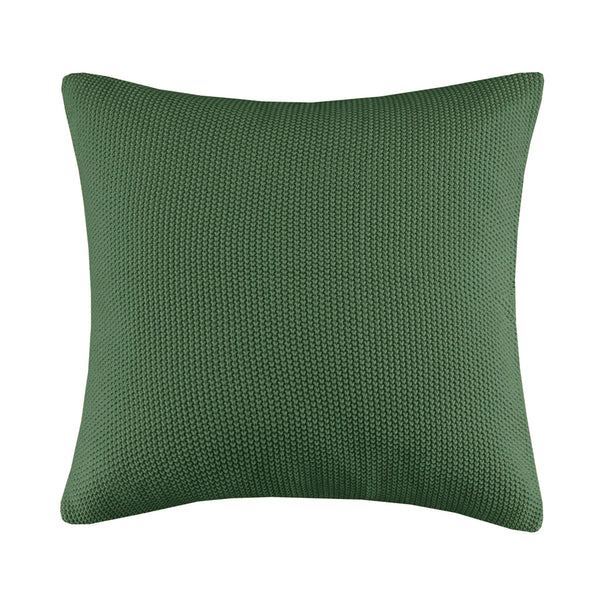 JLA Home INK+IVY - Euro Plush Knit Pillow Cover — Ultra-Soft Acrylic Euro Size with Hidden Zipper, Machine Washable Cozy Texture Green II21-1306