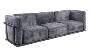 English Elm 102 Inch Linen Modular Sectional Sofa with Hidden Storage and Cloud Cushion Comfort Dark Gray W1099S00188
