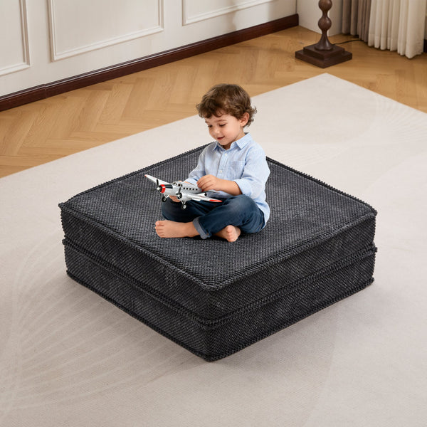 English Elm Compression Modular Sofa Bed - Convertible Boneless Design, Plush Fleece, No Assembly, Dark Grey W3723P377152