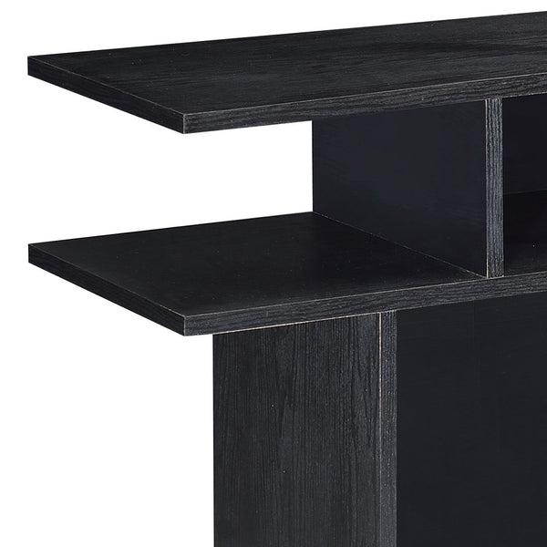 English Elm Black 2-shelf Sofa Table with Spacious Top and Open Storage Shelves, Contemporary Black Console B062P186477