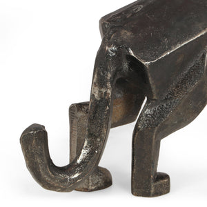 English Elm Christopher Knight Home® - Leopard Handcrafted Aluminum Figurine Set of 2 — Black Charcoal Crouching Design, Geometric Sleek Decor 71647.00