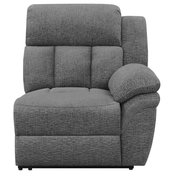English Elm Divine Charcoal Fabric Reclining Sofa with Diamond Tufting and Pillowtop Arms B062S01412