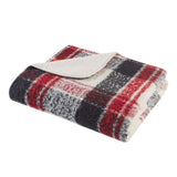 Woolrich Bloomington Lodge/Cabin Faux Mohair to Sherpa Throw WR50-3969 Red