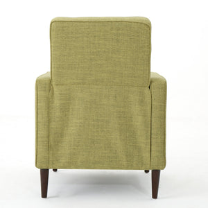 English Elm Christopher Knight Home® - Fabric Recliner Chair Mid-Century Modern Pushback Single Sofa with Tufted Cushion, Birch Legs, Cozy Comfort Green 60741.00MGRN