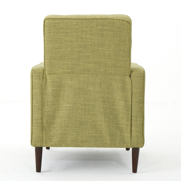 English Elm Christopher Knight Home® - Fabric Recliner Chair Mid-Century Modern Pushback Single Sofa with Tufted Cushion, Birch Legs, Cozy Comfort Green 60741.00MGRN