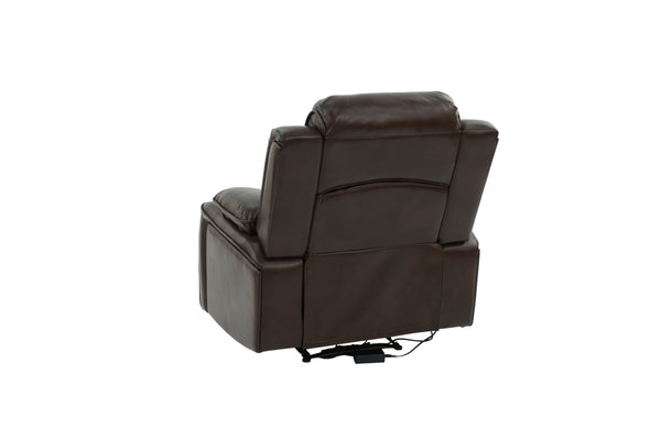 English Elm Power Motion Recliner Chair with USB Cup Holders Wireless Charging Gel Leatherette Brown Comfort B011P205591