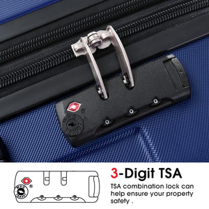 English Elm Hardshell Abs Checked Suitcase with 360 Spinner Wheels Expandable Tsa Lock 28 Inch Blue N730P296747C