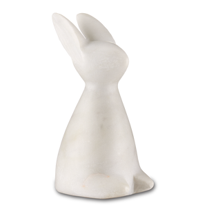 Marble Rabbit Sculpture - Handcrafted Contemporary Stone Art with Elegant Veining for Home Decor