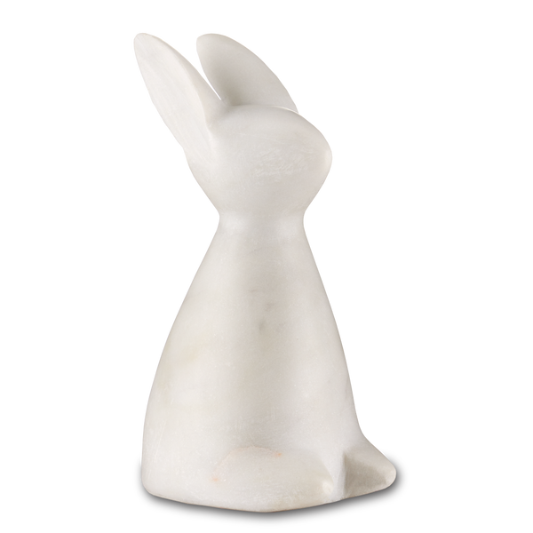 Marble Rabbit Sculpture - Handcrafted Contemporary Stone Art with Elegant Veining for Home Decor